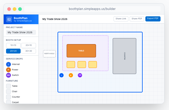 How I Built a Free Trade Show Booth Floorplan App with AI (Without Being a Developer)